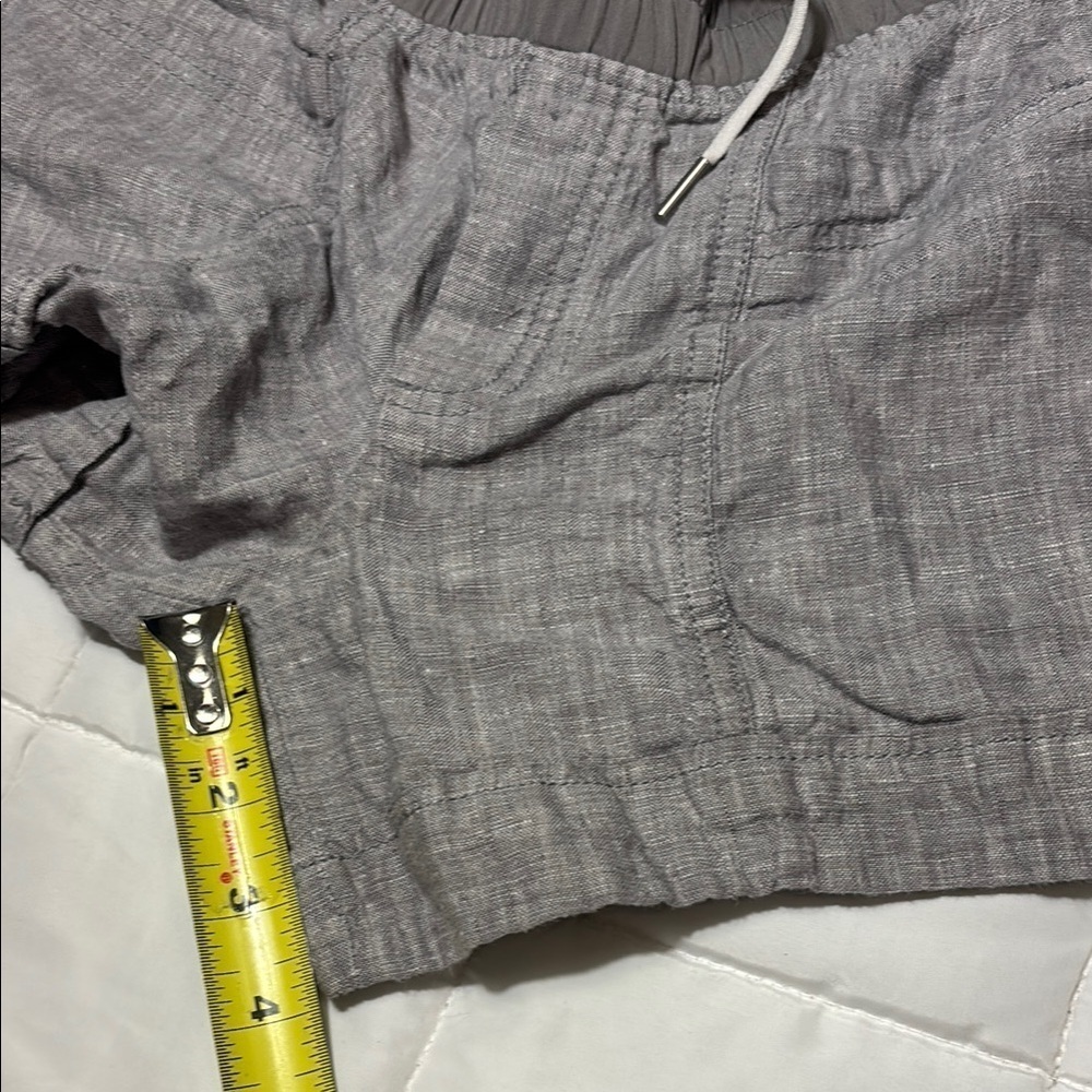 Athleta Shorts Gray Cabo Linen Pull On Drawstring size 4 - Picture 5 of 11